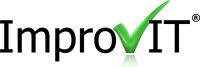 ImprovIT Logo corporatif avec texte noir et coche verte